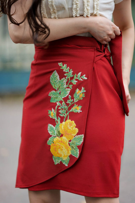 Fustă cu broderie Erica - Imagine 2