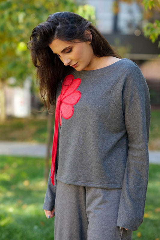 Bluză Maira gri - Imagine 2