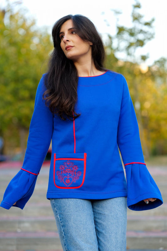 Bluză Poem albastră - Imagine 2