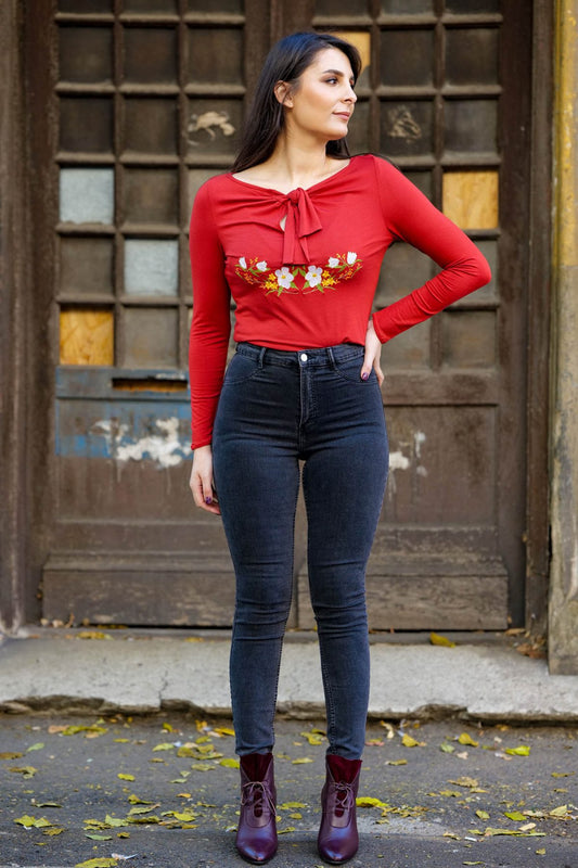 Bluză brodată Primavera - Imagine 2