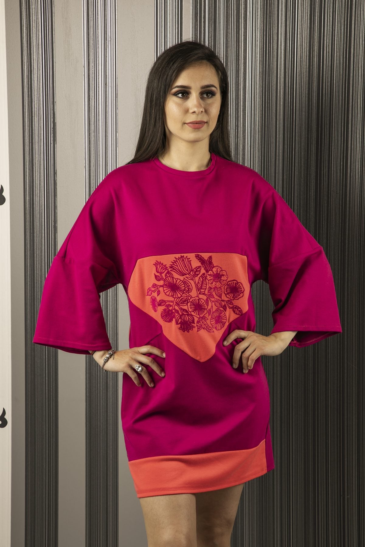 Rochie cu broderie Cristiana - Imagine 3