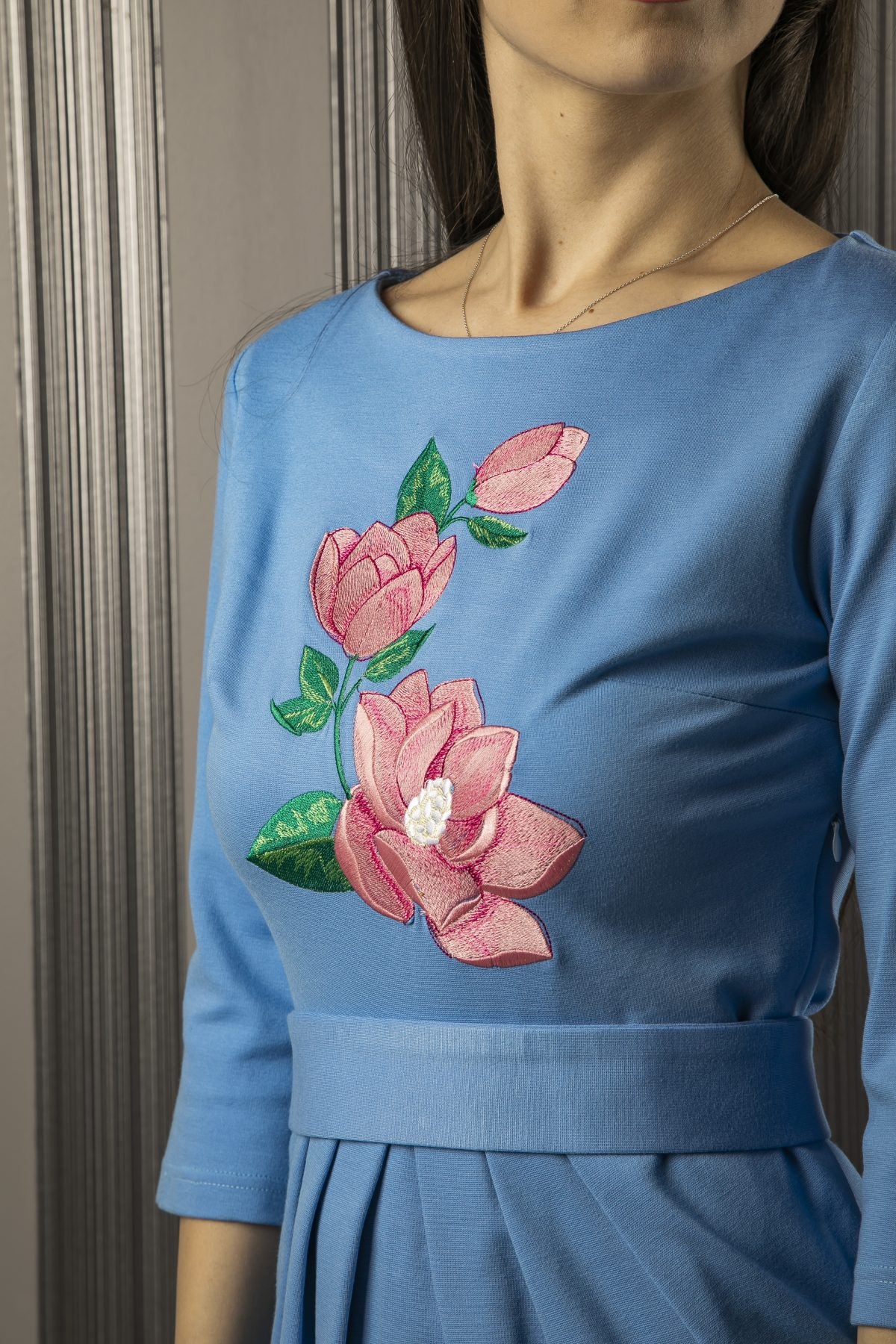 Rochie brodată Blue UNICAT! - Imagine 5