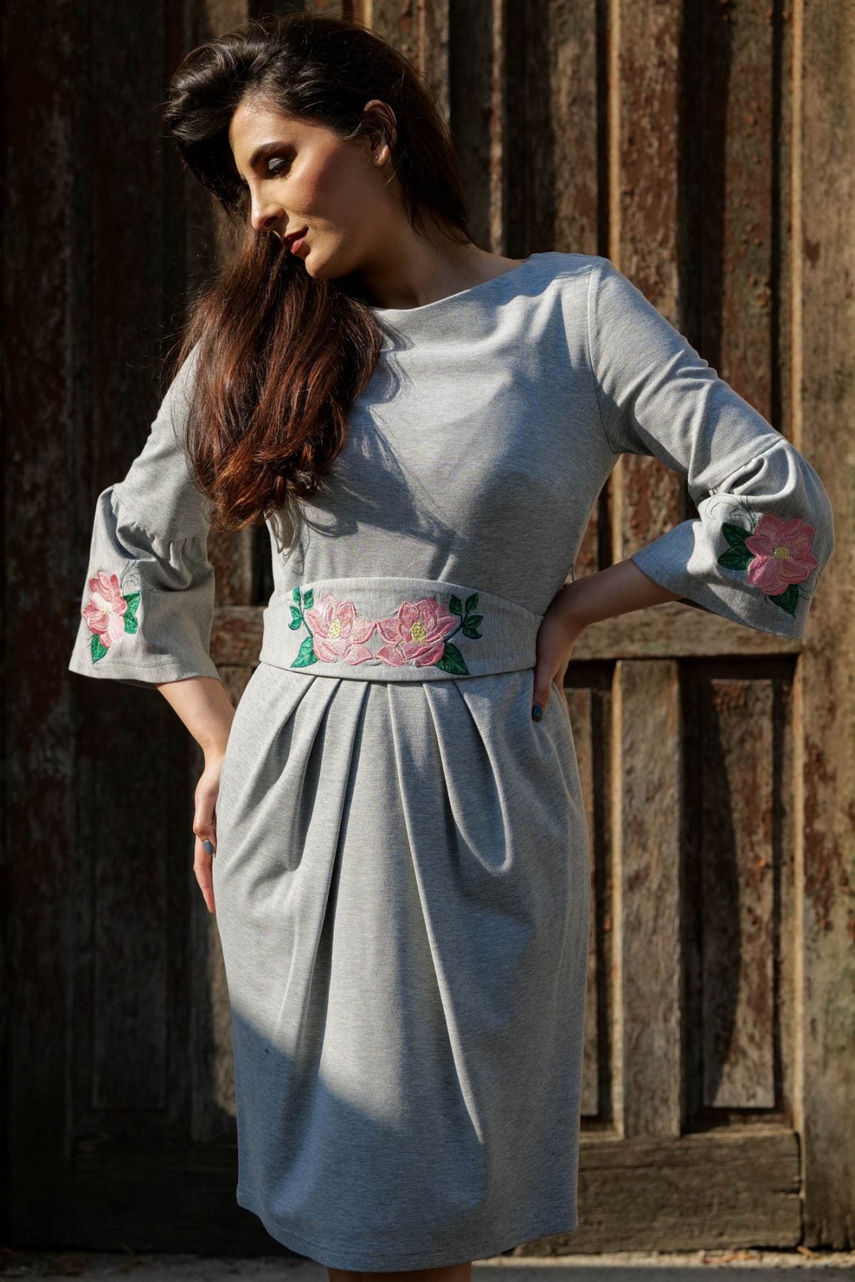 Rochie cu Ofelia gri - Imagine 1